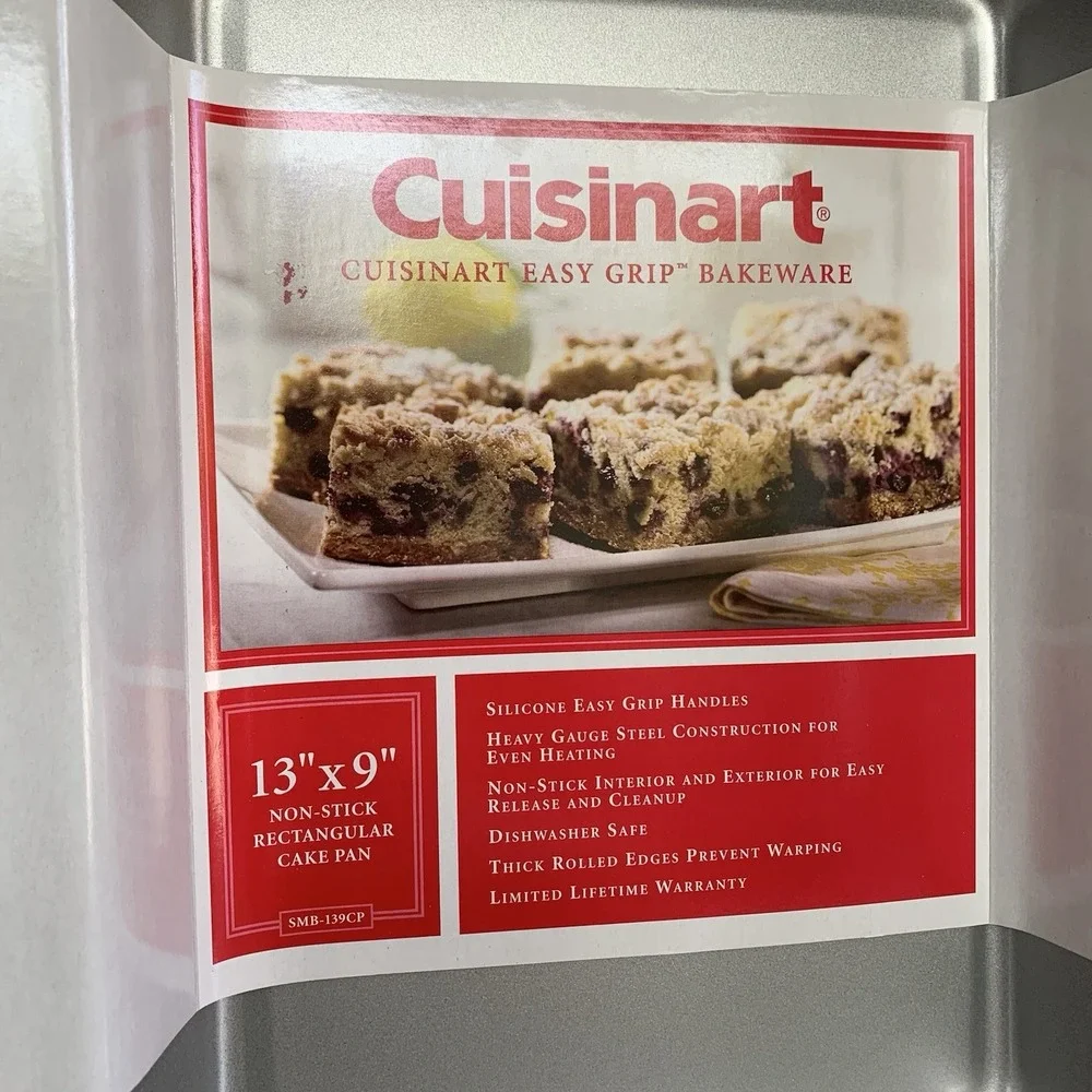 New Cuisinart Easy Grip Bakeware 13x9 Rectangular Silicone Non Stick Cake Pan - Picture 7 of 12